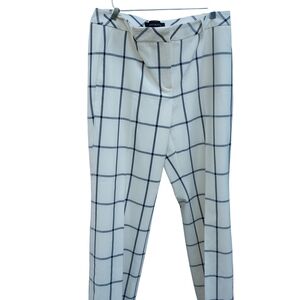 Talbots Windsor White Black Checkered Wide Leg Career Dress Pants Size 8